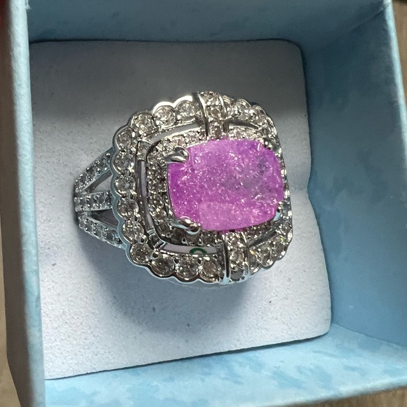 BP ice crystal rhodium ring 8 Fierce Reverie RG27359 - Picture 1 of 2